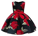 CMMCHAAH Princess Girls Wedding Bridesmaid Pageant Dress Toddler Floral Print Special Occasion Dress