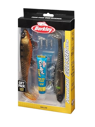 Berkley Cullshad Softbait Set de Regalo de señuelos de Pesca 20 cm | 2 Colores limitados | Incluye Gulp! Gel y plomos Nail | Set de cebos para Pesca de Depredadores