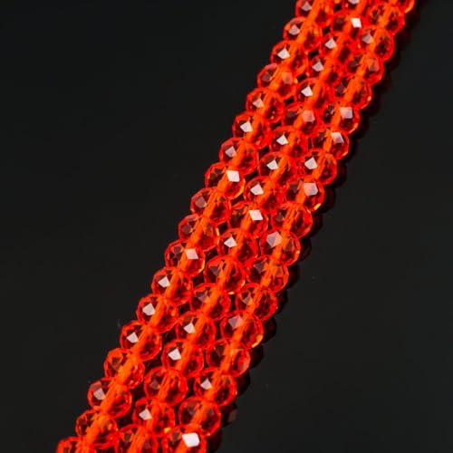 Image of 1000pcs Czech Faceted Rondelle Crystal Glass Beads 6mm Bulk Light Siam Red