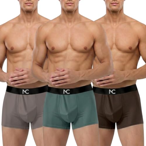 Image of Men's Microfiber Boxer Briefs for Men | Ultra Soft, Breathable, Moisture Wicking Stretch Trunks | Anti-Chafing Comfort | Elastic Waistband Pack of 3