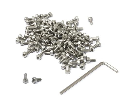 Image of iexcell 100 Pcs M2.5 x 5mm Thread Pitch 0.45 mm Stainless Steel 304 Hex Socket Head Cap Screws Bolts Kit