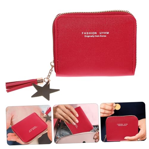 Didiseaon Cute Small Wallet for Women Mini Zipper Coin Purse Pu Leather Women Wallet Pink2