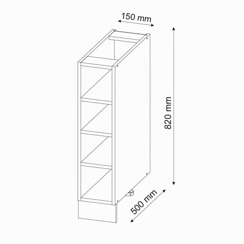 Vicco Etagère de Cuisine Fame-Line, Chêne de Force doré, 15cm sans PT, à Combiner avec d'autres modules de la série Fame-Line