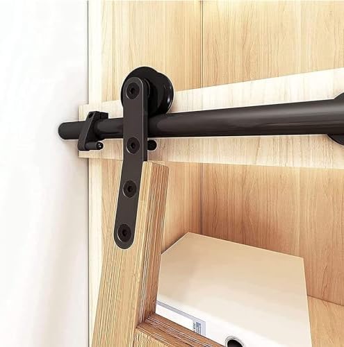 Sliding Library Ladder Hardware Kit - Bookcase Ladder Rails with Round Track & Floor Roller, Easy Install 100cm (3.3ft) - Perfect for Home & Office Use