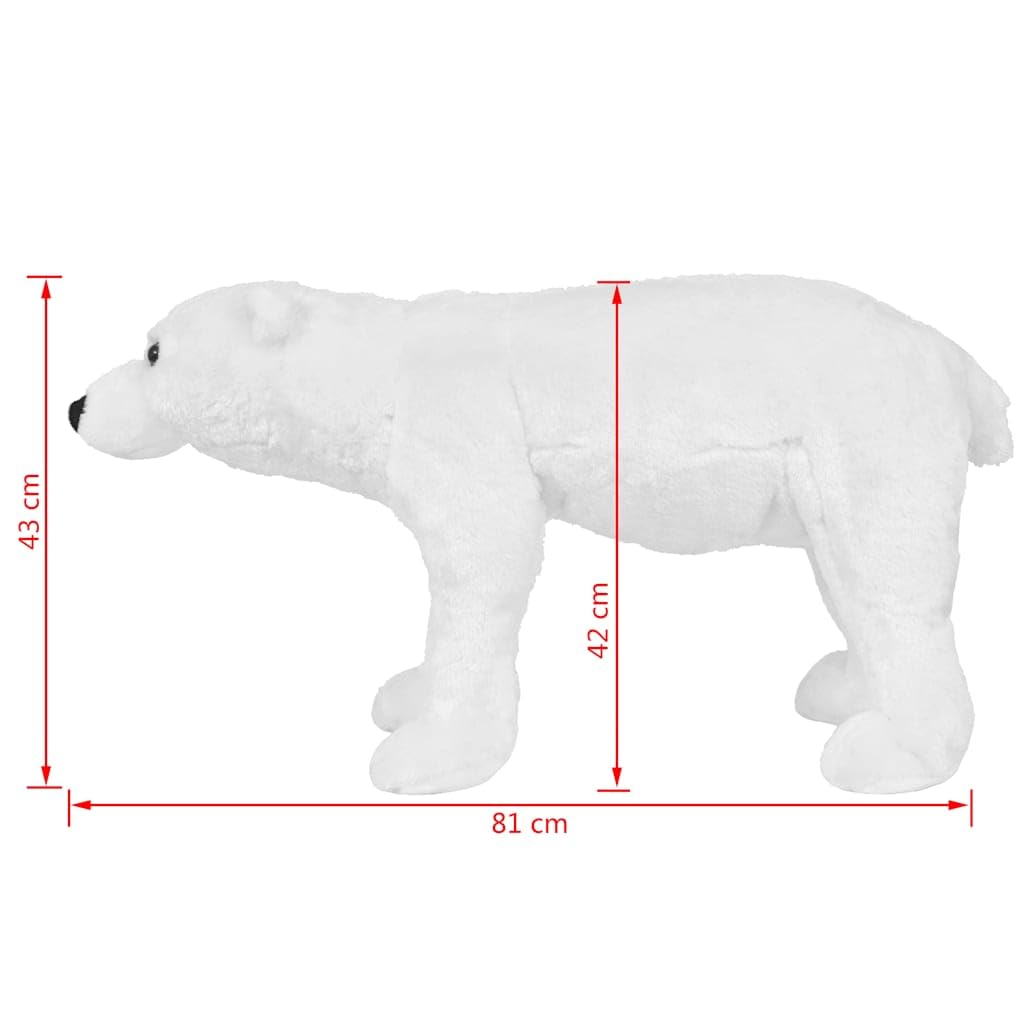 Plüschtier Eisbär Stehend Weiß XXL Kuscheltier für Kinder ab 36 Monaten, weiches Stofftier, ideal als Kuschelfreund, Einschlafhilfe oder Geschenk für Baby, Kleinkind, Mädchen und Jungen