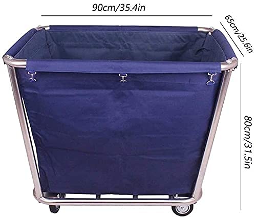 Panier à linge à roulettes pour hôtel en acier inoxydable durable