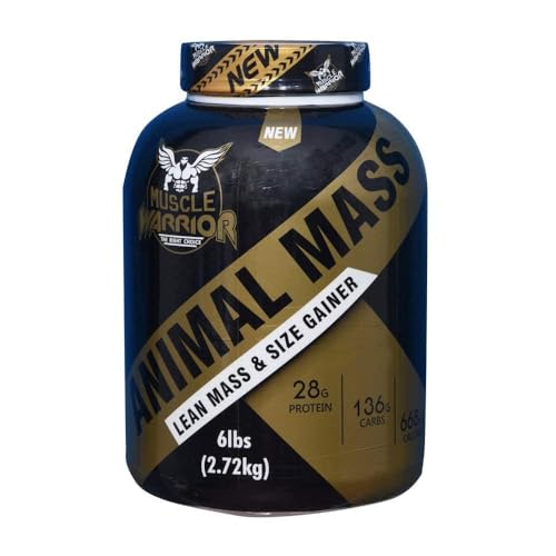 Image of Muscle Warrior Animal Mass Weight Gainer and Size Gainer 6 lbs (2.72 Kg) (Vanilla)