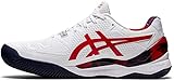 asics gel resolution clay Asics, Training, Running ASICS Herren Gel-Resolution 8 Clay L.E. Tennis Shoe, White/Classic RED, 47 EU
