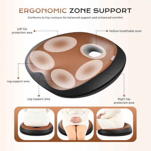 Image of Coverado Car Seat Cushion and One Piece Lumbar Support with Adjustable Neck Cushion for Car, Ergonomic Memory Foam Car Back Support, Truck Seat Cushion for Sciatica Back Neck Pain Relief, Blackbrown