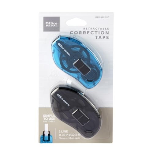 Office Depot® Brand Correction Tape Slide, White, Pack of 2