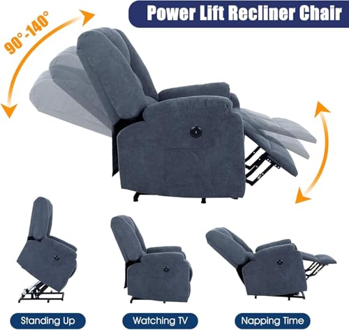 Sillón reclinable eléctrico lino color único miniatura 3