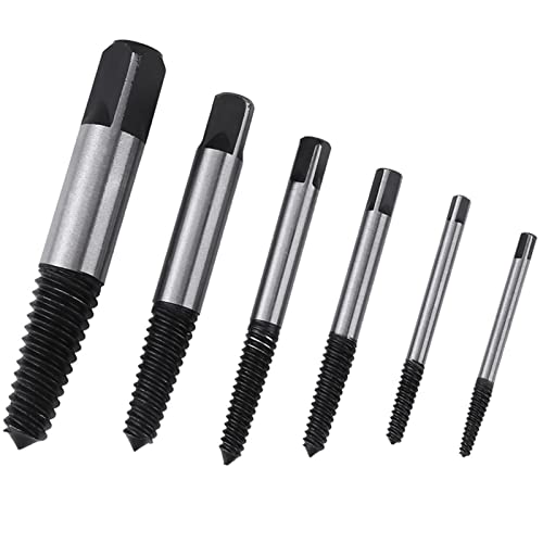 Akozon 6pz Estrattore di Viti Danneggiat Estrattori Vite HSS Estrattore Punte Guida Set per Rimozione Delle Viti Rotte o Danneggiate