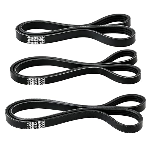 KPALAG Drive Belt Kit Serpentine Belt Compatible with Toyota Tacoma 1995-2004, 4Runner 1996-2002, Tundra 2000-2004, T-100 1995-1998 3.4 V6 Replace# 4PK870 4PK1050 4PK1070 (3PCS)