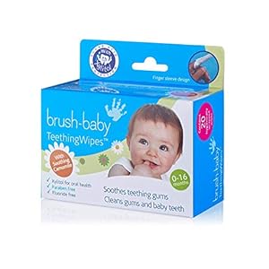 brush baby Teething Wipes Finger Sleeve Pack of 20 , Piece of 1