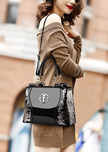 Bolso Tote Mujer Sintético Brillante Tipo Hobo miniatura 3