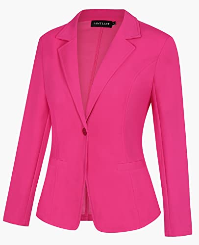 MINTLIMIT Womens Long Sleeve Notched Lapel Blazers Office Work Suit Jackets Slim Blazer with Pockets (Hot Pink - Size XL)2