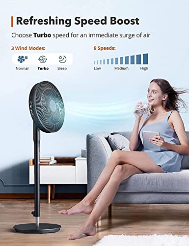Na Fans For Home Bedroom, Pedestal Floor Fan,12 Speed&Turbo Levels, 120°Oscillation, 8-Hour Timer, Black, 47.24In*15.75In*15.75In (009) #TOP5