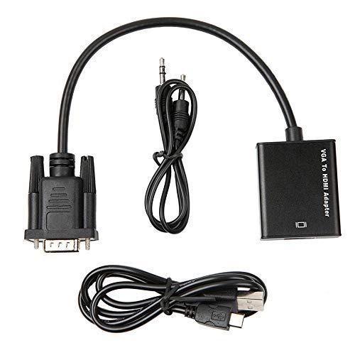 LS LAPSTER Quality Assured VGA Male to HDMI Output 1080P HD +Audio TV AV Video Cable Converter Adapter (LST-Mini-VGA(M) TOHDMI(F))