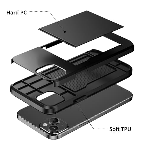 Funda iPhone 14 Pro con tarjetero y protección doble capa anticaídas a prueba de golpes 6