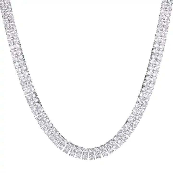 Mc Stan Chains Cuban Link Chain for Man Women girls gents Miami Necklace for men Iced Cubic Zirconia diamond Silver Long Stainless Steel Ice Rhinestone Hip hop Stylish Rapper -72-image-6