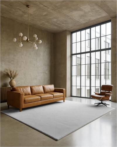 TEXMAXX Weicher Kurzflor Teppich Wohnzimmer mit rutschhemmender Rückseite (120 x 170 cm) - Modern für Flur, Esszimmer und als Schlafzimmer Teppich in Hell-Grau-Silber - Waschbar bis 30 Grad TEXMAXX Weicher Kurzflor Teppich Wohnzimmer mit rutschhemmender Rückseite (120 x 170 cm) - Modern für Flur, Esszimmer und als Schlafzimmer Teppich in Hell-Grau-Silber - Waschbar bis 30 Grad