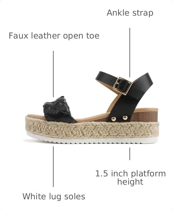 Image of Soda CLIP ~ Women Open Toe Ankle Strap Platform Espadrille Sandal | Casual Sandals