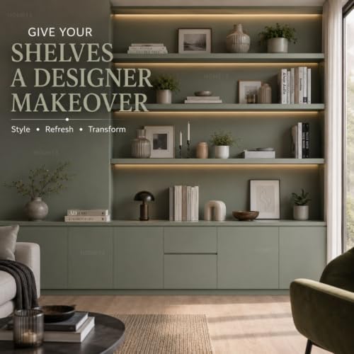 Image of HOME13 Militry Green Wallpaper Peel and Stick Green Contact Paper Self-Adhesive Wall Paper Removable Waterproof Wallpaper Bedroom Shelf Liner Countertop Cabinet Wardrobe (20x60 Inch)