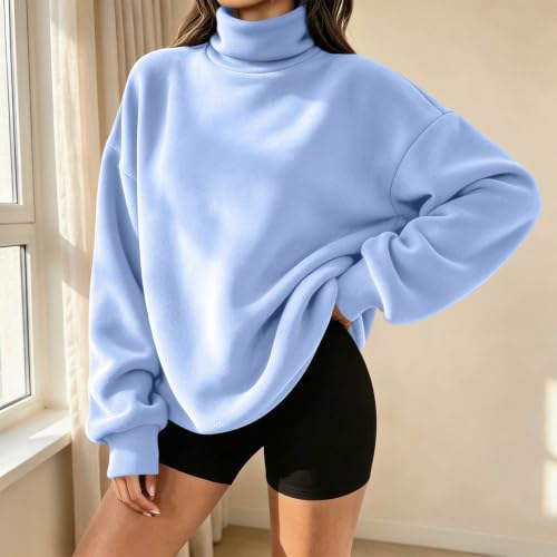 Oversized Sweatshirt for Women Mock Neck Pullover Tops Pullover Casual - image 5