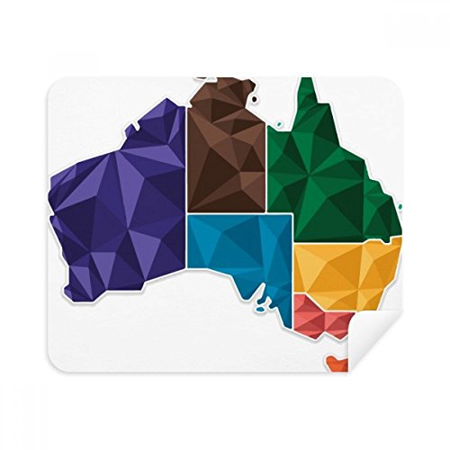 Essuie lunettes suédine sans rayure motif carte Australie 2Pcs
