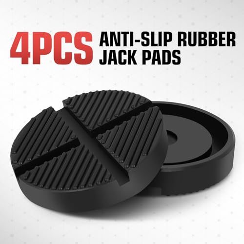 Image of DNA Motoring 2pack Floor Jack Rubber Pad, Slotted Frame Rail Protector, Car Lifting Pads Universal Jack Pad Adapter for Floor Jack, TOOLS-00625