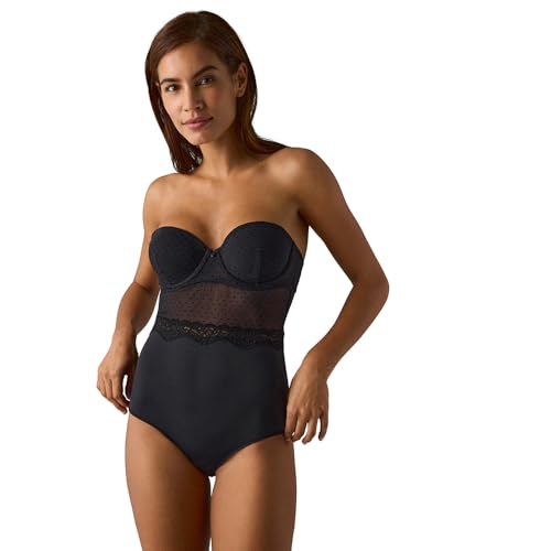 YSABEL MORA - Body con aro con Relleno Tirantes extraíbles Negro