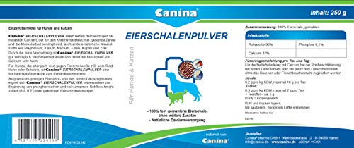 Canina Rinderblutpulver für Hunde & Katzen, 1er Pack (1 x 250 g) & Eierschalenpulver, 1er Pack (1 x 250 g)
