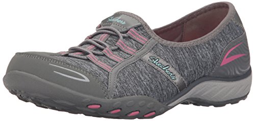 Skechers Sport Women's Breathe Easy Good Life Walking Shoe,Gray/Pink,7.5 M US