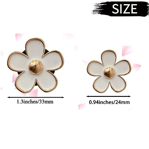 Image of 6pcs Colorful Daisy Flower Car Air Vent Clips, Car Air Outlet Freshener Clip for Auto Interior Decoration Accessories (White)
