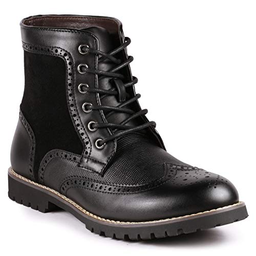 Metrocharm MC304 Men's Lace Up Wing Tip Oxford Boot