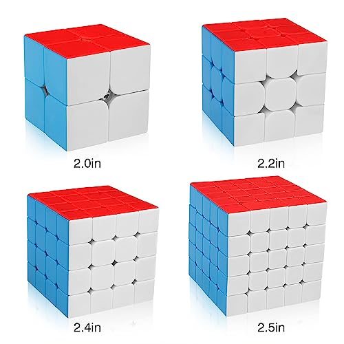 D-Fantix Speed Cube Set, Moyu Meilong Mf2S 2X2 Mf3S 3X3 Mf4S 4X4 Mf5S 5X5 Stickerless Speed Cubes Bundle With Gift Box #TOP1