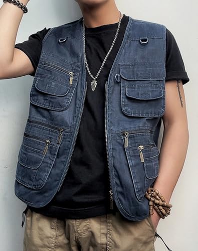 Men's Lightweight Utility Fishing Vest V Neck Safari Photographer Vests3