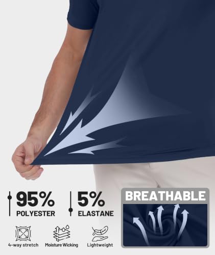 Image of ZITY Golf Shirts for Men Short Sleeve Moisture Wicking Solid Performance Designed Print Collared Casual Polo Shirt