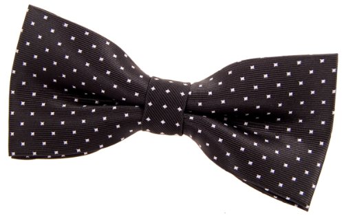 Retreez Men Pin Dots Woven Microfiber Pre-tied Bow Tie (4.5