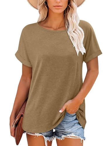 KISSMODA Summer Short Sleeve T Shirt Loose Fit Casual Dressy Women Top 2025 Trendy Ladies Fashion Blouses(S-3XL)