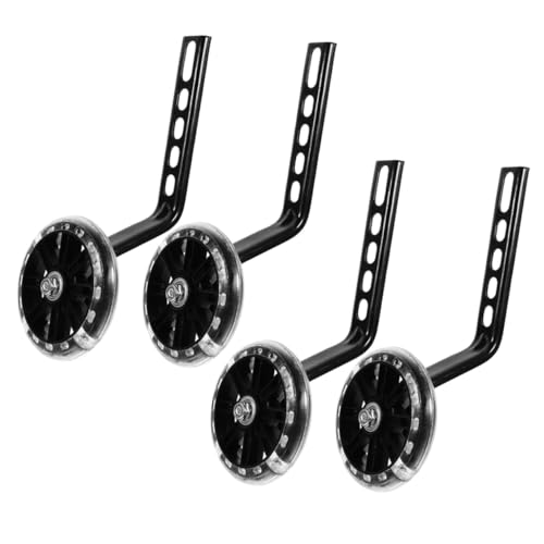 Ruedas de entrenamiento Mikinona para bicicleta, resistentes al desgaste, soporte ajustable, juego de 4 piezas negras para seguridad y aprendizaje en ciclismo miniatura 1