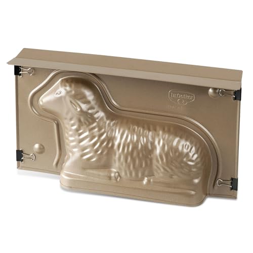 Dr. Oetker 1871 Moule à gâteau en forme d'agneau, Moule gâteau, Moule agneau Pascal, Moule gâteaux de Pâques, Acier inoxydable, Doré, 27,5 x 15 cmx 6,5 cm, 900 ml