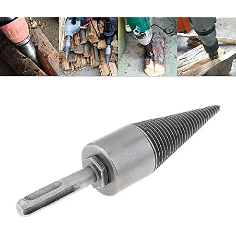 ChgImposs 30MM/1.18Inch Steel Speedy Firewood Drill Bit, Wood Splitter Screw Cone Heavy Duty Splitting Cone Driver Portable Wood Cut Tool for Hand Drill Stick Copper(Round Handle) Cover