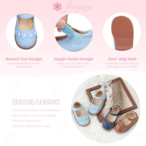 Image of Flaryzone Toddler Little Girl Mary Jane School Uniform Oxfords Flat Dress Shoes