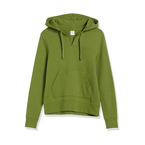 Amazon-Essentials-Womens-Classic-Fit-Long-Sleeve-Open-V-Neck-Hooded-Sweatshirt Amazon Essentials Women's Classic-Fit Long-Sleeve Open V-Neck Hooded Sweatshirt, Green, Medium