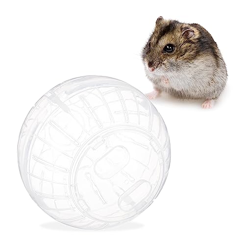 Relaxdays Hamsterball, Laufkugel für Hamster & Mäuse, Bewegung, transparent | Nagerspielzeug zum Laufen, Kunststoff, 14cm