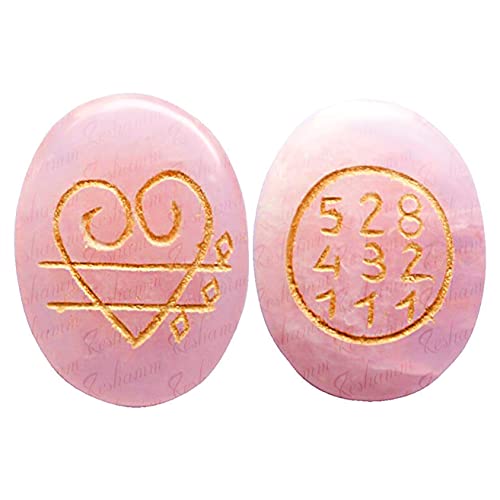 Image of Pre-Energized Natural Rose Quartz Zibu Coin for Love. Zibu Sign with Angle No for Abundance in Relationship matters Certified Feng Shui Pretty Pink Coin 1 Pc Both Side