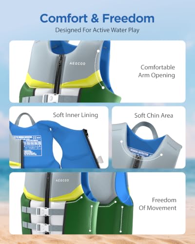 AEOCOO Toddler Swim Vest for 40-60 Pounds, Kids Pool Floaties Vest 4-6 Year Old, Puddle Swim Jumper Buoyancy Jacket, Boys, Girls, Niños, Forest Adventure - image 4