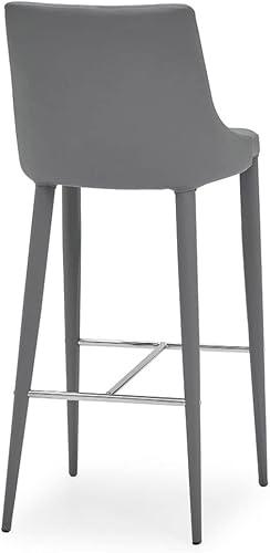 Miniatura 21 de ZURI Jillian - Silla de comedor de cuero sintético con ribete blanco y respaldo curvado Negro/Blanco,Gris,https://www.amazon.com/dp/undefined