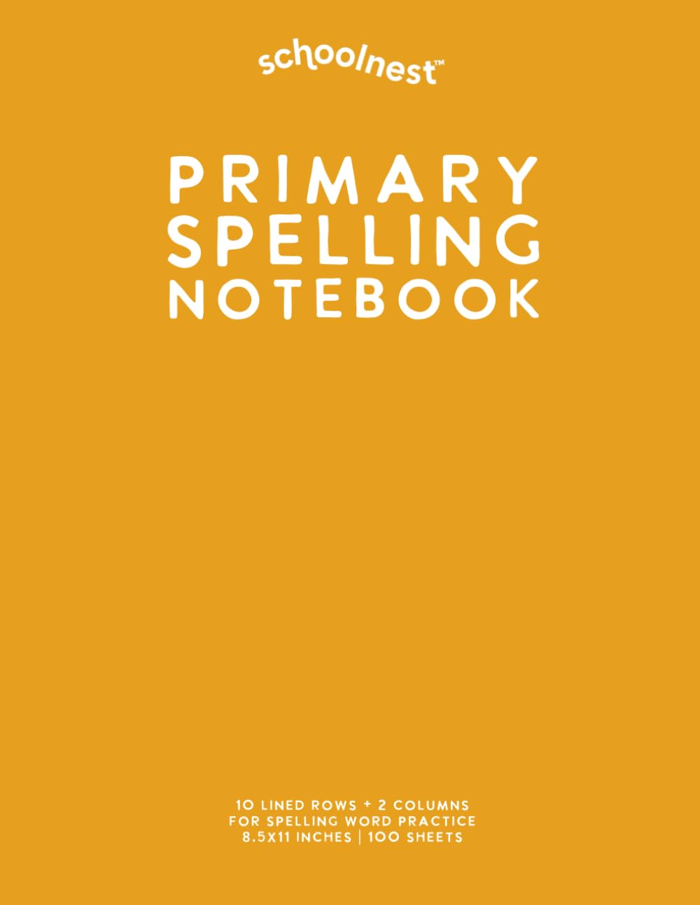 Primary Spelling Notebook: Yellow Softcover Journal for Spelling Words